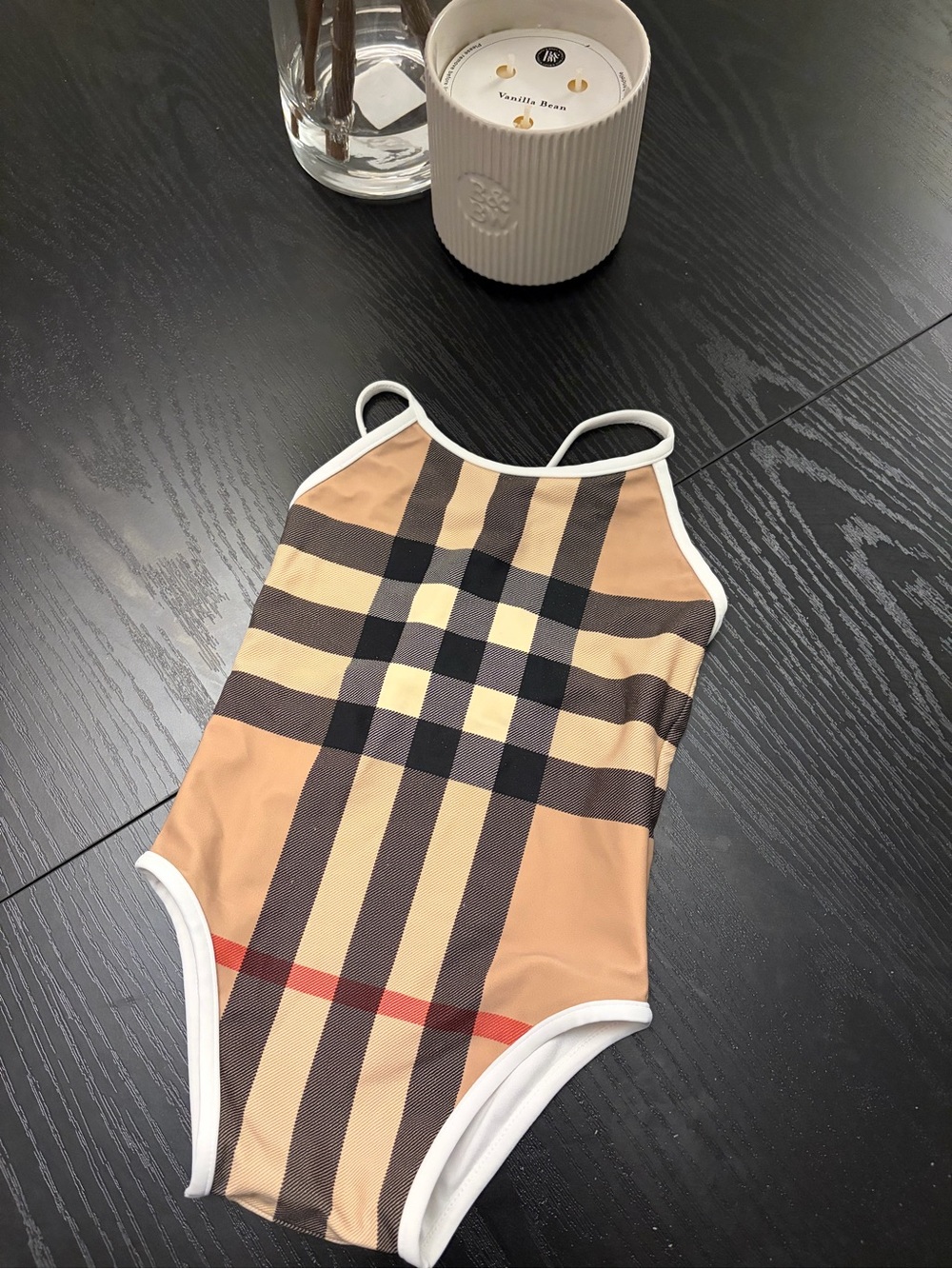 Burberry Tan Plaid Kids One-Piece Swimsuit